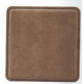 Square Coaster - Dark Brown - Leatherette